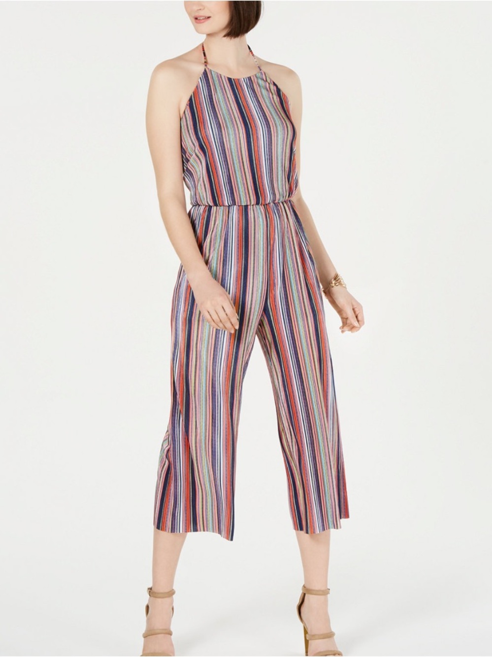 19 Cooper striped colorful halter jumpsuit size small